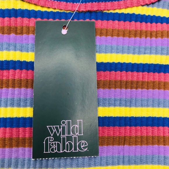 2 Piece Wild Fable Women's XXL Black Crop Sweater And Multicolor Ribbed T-Shirt - Picture 14 of 16